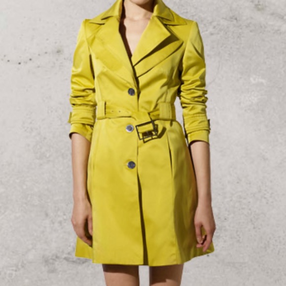 Karen Millen England Yellow Trench Coat 